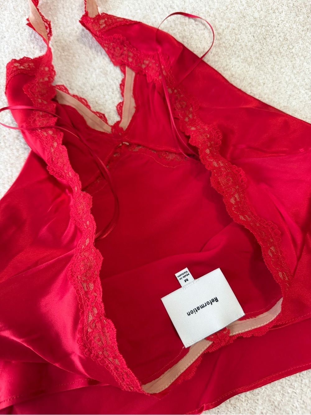 Reformation Monica Silk Top in Lipstick - Picture 11 of 13